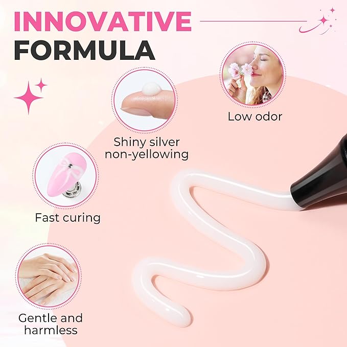 UNA GELLA Milky White 3D Gel Nail Art 15g, No Wipe Sculpting Gel Polish for Nails Tips, Chrome Nails Powder, Molding, Nail Charms and Gems Decoration, Lamp Curing Required DIY Art Salon at Home