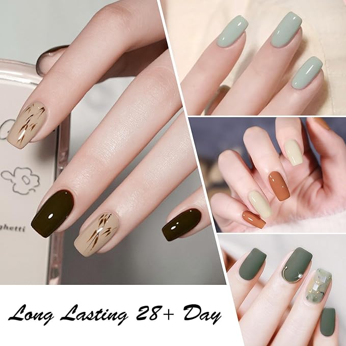 CANNI 30Pcs Gel Nail Polish Set - 9ML Winter Nude Brown Beige Khaki Neutral Gel Polish Kit, Soak Off UV LED Nail Art Starter Set, Skin Tone for Home & Salon Manicure