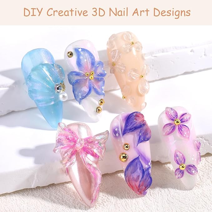 3D Sculpting Gel for Nail Art, 30g Clear Solid Builder for Nail Extension & 3D Molding, Non-Stick Carving Gel with Silicone Pen & Palette Paper, Professional Manicure Salon Supplies