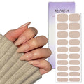 Semi Cured Gel Nail Strips – Real Gel Nail Polish Wraps for Short Nails | Waterproof Long Lasting Easy Peel-Off Removal | Hema-Free | 20-Piece Solid Neutral Nude Salon Kit with File & Stick