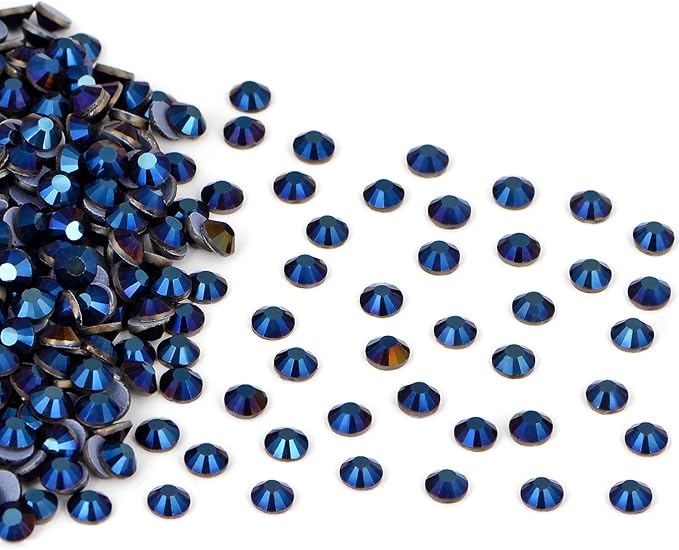 2880 Pieces SS4 Black AB Hotfix Rhinestones Flatback Round Crystal Glass Rhinestones Gems for Crafts Nail Face Art Clothes Shoes Bags DIY