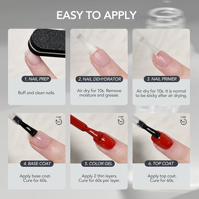 GAOY Nail Dehydrator and Primer, 2 Pcs Acid-Free Natural Nail Prep Dehydrate and Bond Primer Set, for Gel Nail Polish
