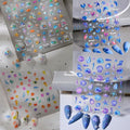 Zoance 5D Embossed Shell Starfish Nail Art Stickers, Self Adhesive Marine Life Nail Decals 4 Sheets Jellyfish Fishtail Pearl Nail Stickers for Nail Art Supplies Women Girls Nail DIY Decorations