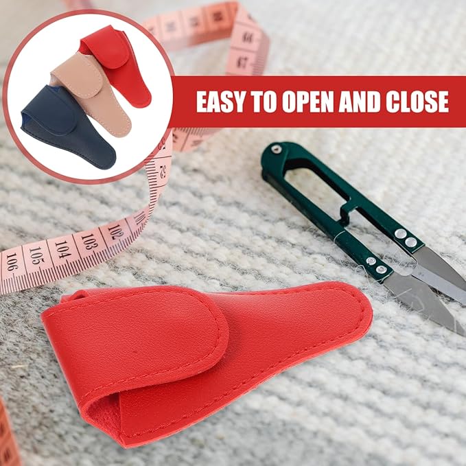 Housoutil Cuticle Nipper Cover, 3PCS Leather Pliers with Snap, Portable Edicure Scissor Pouch, Cuticle Scissor Storage Container