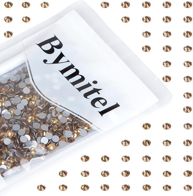 1440PCS Art Nail Rhinestones Non Hotfix Glue Fix Round Crystals Glass Flatback for DIY Jewelry Making with one Picking Pen (ss20 1440pcs, Lt. Topaz)