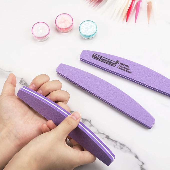 35 Count Nail Files and Buffers 100/180 Grit, Professional Sponge Nail File Manicure Tools for Natural Nails and Acrylic Nails