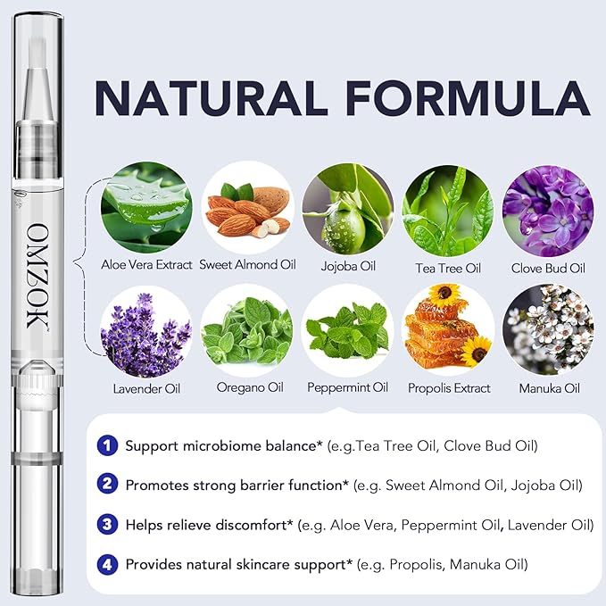 Toenail Fungus Pen - Toenail Fungus Treatment Extra Strength for Damaged, Discolored Nail - 25% Undecylenic Acid with Tea Tree, Jojoba, Clove Bud Oils & Aloe - Fungal Nail Repair Pen 5 Pack