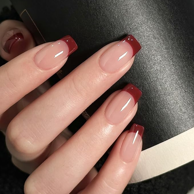 GAOY Red Swirl Gel Nail Polish Art Liner, 12ml Dark Red Color Nail Paint Design with Thin Brush, UV Light Cure for DIY French Manicure at Home