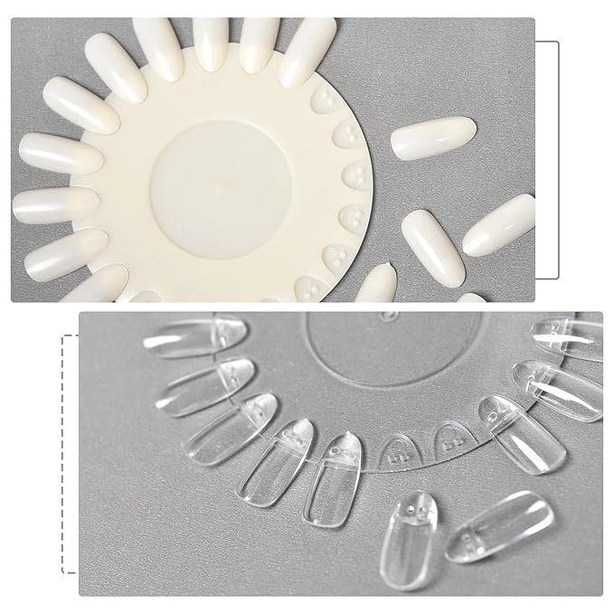 Nail Swatches Wheels Nail Display Tips Detachable Nail Art Color Display Chart Nail Polish Sample Swatches Nail Tip Display Palette Nail Color Card for Color Display Total 200PCS Tips