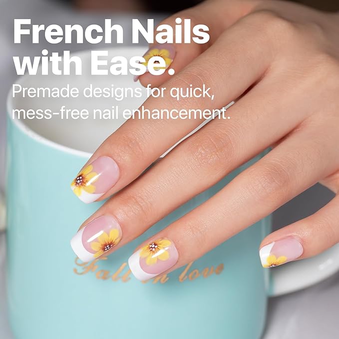 SXC Cosmetics French Tip Press On Nails Pink Series, XS Square X-Pro Tips Starter Kit