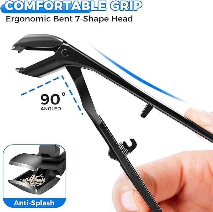 2026 Toenail Clippers for Thick Toenails for Seniors, Large Angled Toe Nail Clippers for Thick Nails for Men, Heavy Duty Professional Ingrown Toenail Clippers Long Handle Nail Clippers with Catcher