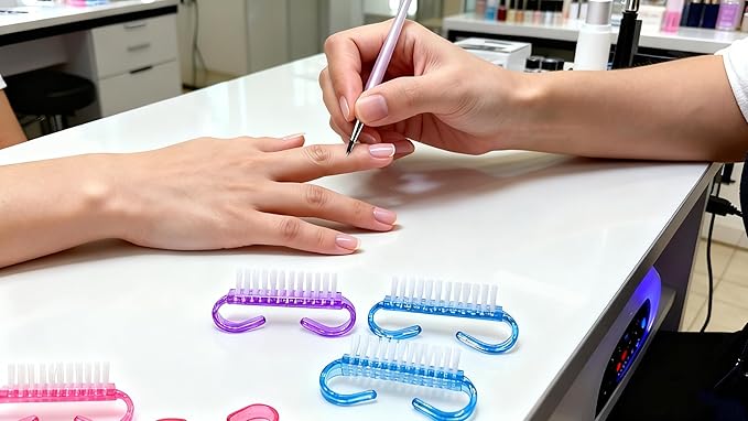 24-Pack Handle Grip Nail Brush(assorted color), Fingernail Scrub Cleaning Brushes for Toes and Nails Cleaner, Pedicure Brushes for Men and Women