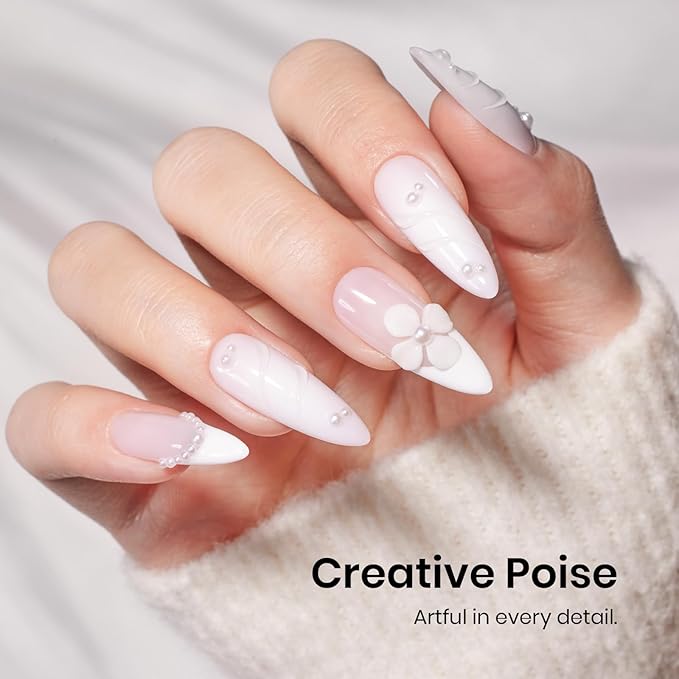 Beetles White Gel Nail Polish - 15ml French UV Nail Polish Soak Off Nail Art Manicure Salon DIY Design Home Snowdrop Gift for Woman Colorful Bottle Gel