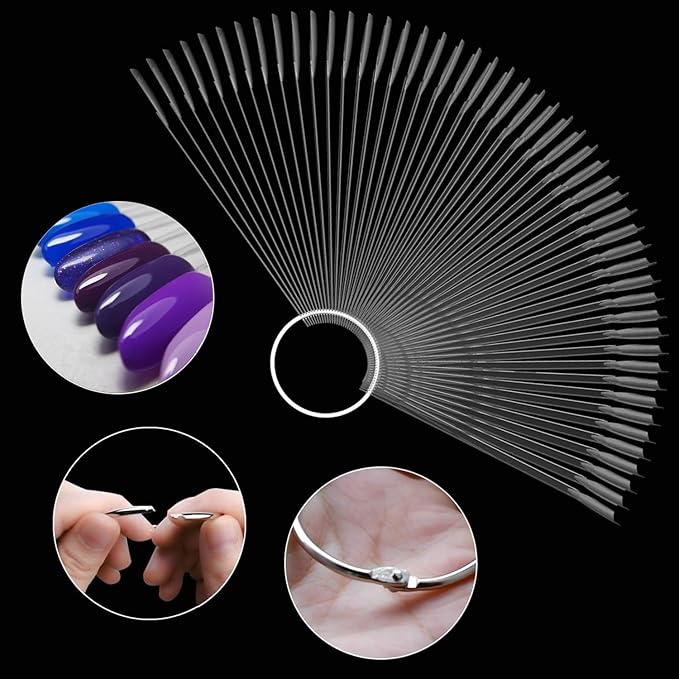 Medium Oval Nail Art Practice Tips, BORNBYME 100pcs Clear Nail Polish Swatch Sticks Tips Nail Sample Sticks for Gel Nail Polish Color Display