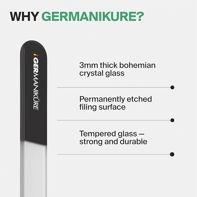 GERMANIKURE Glass Nail File in Suede Sleeve - I'm Aware That I'm Rare - Professional Crystal Nail File for Natural Nails - Ideal Manicure & Pedicure Tool for Smooth, Easy Shaping - Nail Care Gift