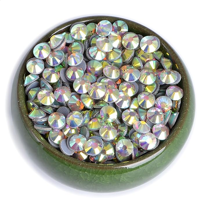 NCB 2880pcs Hot Fix Rhinestones Flatback Crystal Rhinestones for Crafts Clothes DIY Decorations (Crystal AB, SS16 3.8mm)