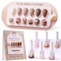 Double Rhythm 6 Pcs Hema Free Gel Polish Set 0.50 OZ Same Color Same Bottle Soak Off Neutral Natural Milky Gel Polish Kit Nail Art Manicure Salon DIY at Home (White Pink Nude Brown-H6-17)