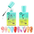 Blooming Gel Nail Kit, 2PCS 18ML No Wipe Top Coat Spreading Gel for Easy Marble Watercolor and Print Nail Painting Effect, Long-Lasting UV/LED, DIY Manicure Gifts for Women Girls