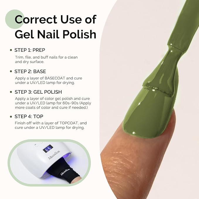 MelodySusie Hema Free Gel Nail Polish, 0.5 Fl Oz Thick Olive Green Gel Polish, Non Toxic, Long Lasting, Soak Off UV Nail Polish, Manicure Nail Design Salon DIY Nail Art at Home 603