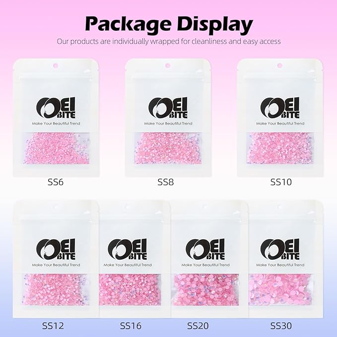 F Pink Flatback Rhinestones, Glass Rhinestones for Nail Art and Craft, Glue Fix, Loose Crystal Gemstones(F Pink, SS16, 1440pcs, 3.8-4.0mm)