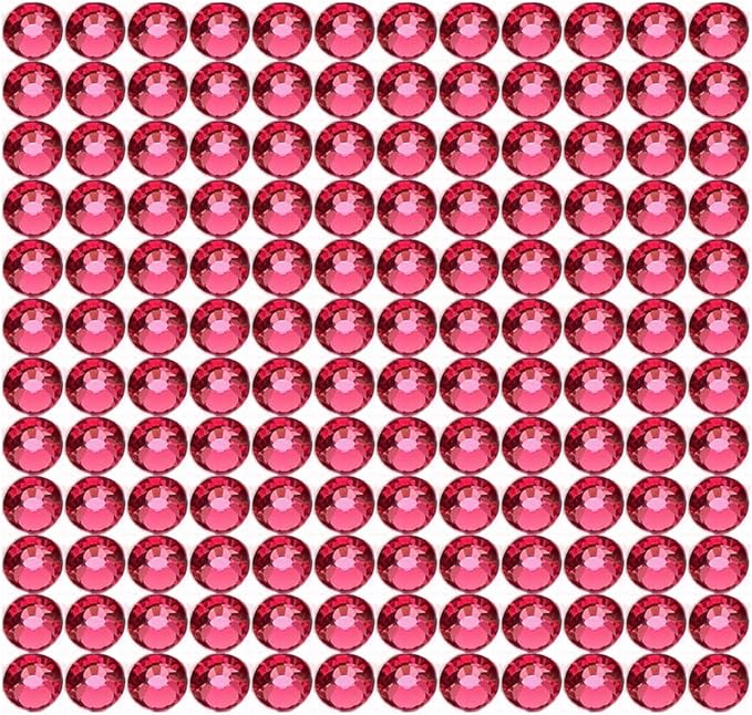 Onwon 1440 Pcs Crystal Flat Back Brilliant Round Rhinestones Glass Stones Glitter Gems Faux Diamond for Craft,Nail Art,Shoes,DIY Decorations (SS16 / 4mm, Rose)