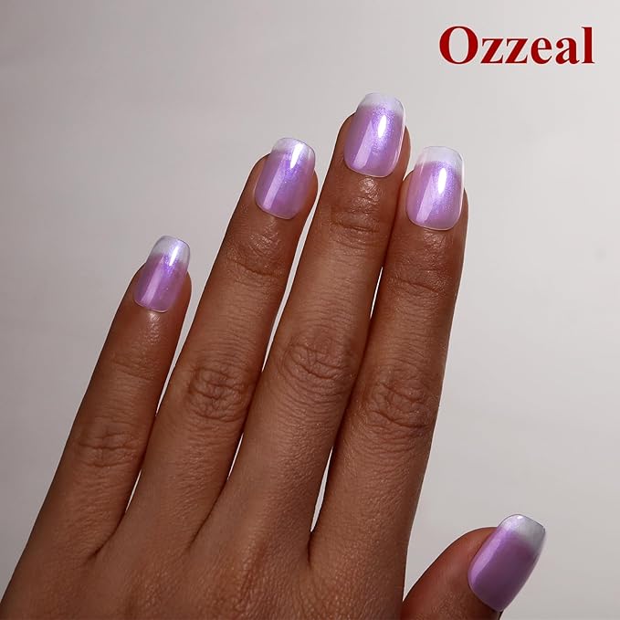 Pearl Gel Nail Polish, Purple Transparent Shimmer Shell Nail Gel Polish Glitter Mermaid Iridescent Pearlescent Sparkle Spring Summer Soak Off Led UV Manicure 15ML
