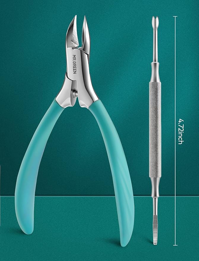 MR.GREEN Nail Clippers for Thick & Ingrown Toenails ,Heavy Duty Professional paronychia Tools with Ingrown Nail File,Stainless Steel Toe nail Clipper with Rubber Handle for Men, Women, Elderly