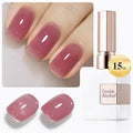 Double Rhythm Gel Polish 15ML Jelly Sheer Pastel Light Milky Color Pearl White Bottle 1 PC 0.5 OZ Full Size Nail Art Salon at Home (Light Plum-D1530)