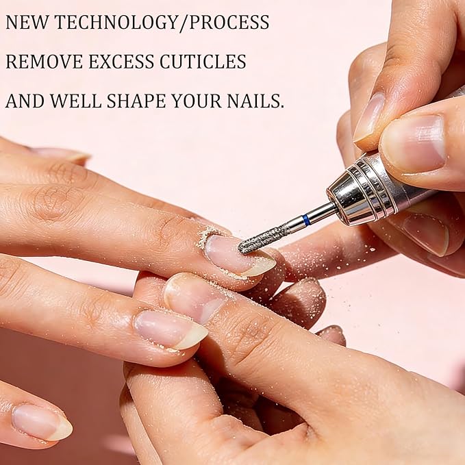 Nail Drill Bits, Diamond Cuticle Drill Bits for Electric Nail File, Cuticle Bits, Diamond Manicure Bits, Brocas para Drill Nails, 3/32 inch 30PCS Kit
