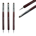 2-Piece Sable Brush Set: Professional Acrylic French Manicure Clean-up Brush and Bend Nail Dotting Pen | Essential Tools for Precision Nail Art and Clean Cuticles (#12)