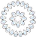 MECCANIXITY 48 Pcs 3D Teardrop Rhinestones Diamond Nail Charm Crystal Pointback K9 Glass Rhinestones Crystal Gems for Jewelry Making, Craft, 8x12mm, Transparent