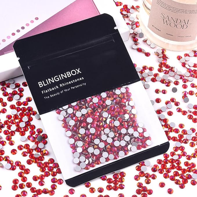 Blinginbox Glass Flatback Rhinestones Crystal Round Gems,Magenta Light,SS30/288pcs,6.4-6.6mm