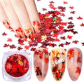 Nail Art Maple Leaf Sequins Autumn Laser Charms Flakes Glitter for Nails Holographic Confetti Decoration 12Colors