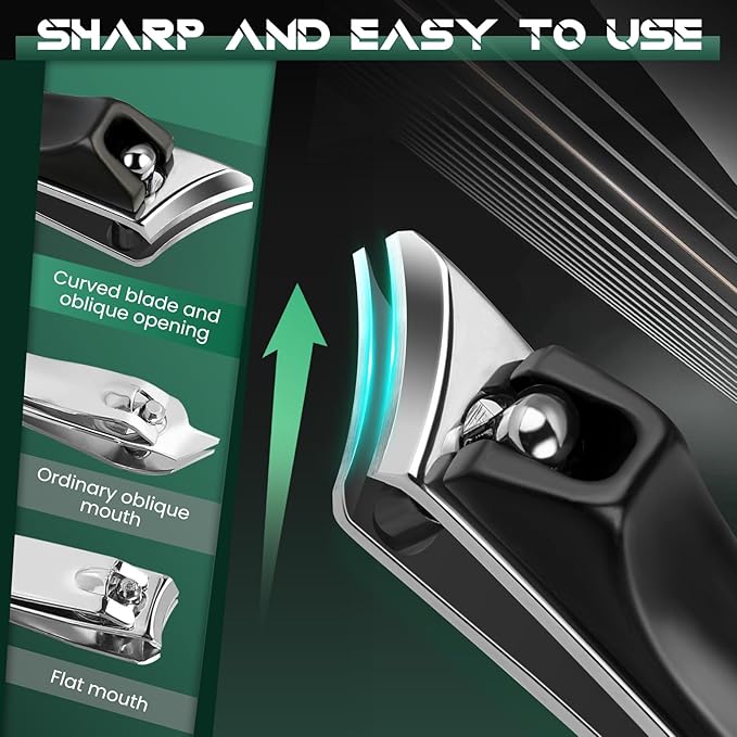 Nail Clippers Set for Men & Women – Professional Toenail Clippers for Thick Ingrown Nails for Seniors, Ultra Sharp Stainless Steel Fingernail Clipper & Nail Cutter, Gift Idea