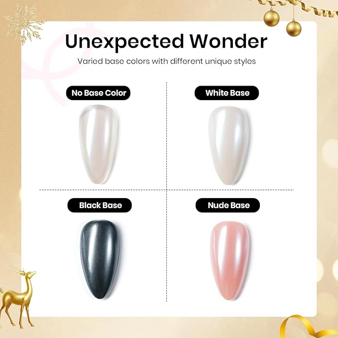 Beetles White Chrome Nail Powder for Gel Nail Pearl Mirror Effect Gel Polish Nails Glitter Manicure Holographic Pigment Crome Nail Powder Nails Art Design Gifts for Women