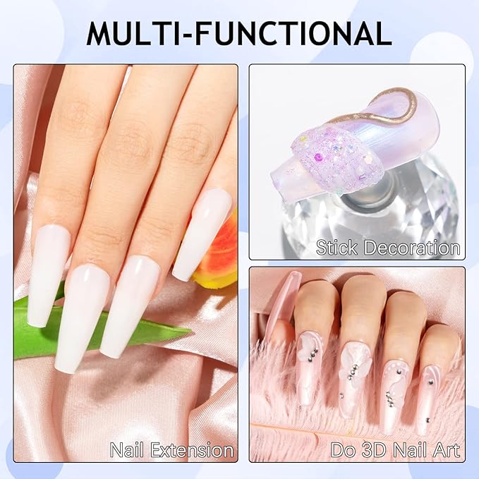 30g White Sculpting Gel for Nail Art Solid Builder Gel 3D Nail Gel Hard Extension Gel for Nails, Non Stick Hand Sculpting Nail Art Design Gel Modeling Salon Nail DIY at Home