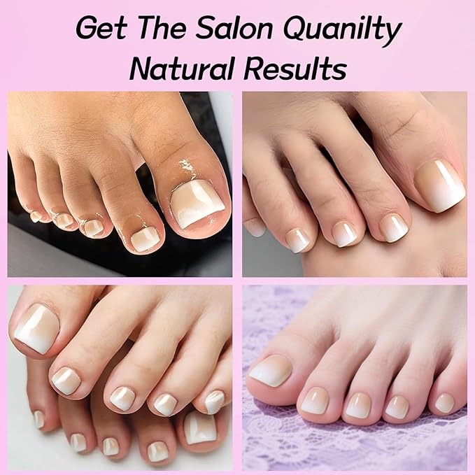 120PC Ombre Press on Toenails for Women Fake Toe nail Press ons Acrylic Toe Press on Nails Set, Ombre Press on Toe Nails Press on Fake Toenails Press ons Acrylic Toe Nail Tips Kit&Glue Tab-K