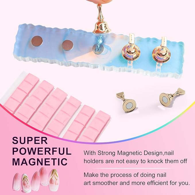 Nail Stand For Press Ons, Nail Holder For Painting Nails With A Heart Shape Acrylic Nail Stand, Easy-To-Clean Press On Nail Stand Nail Art Practice Nail Dispaly Home DIY Salon Supplies (Aurora)
