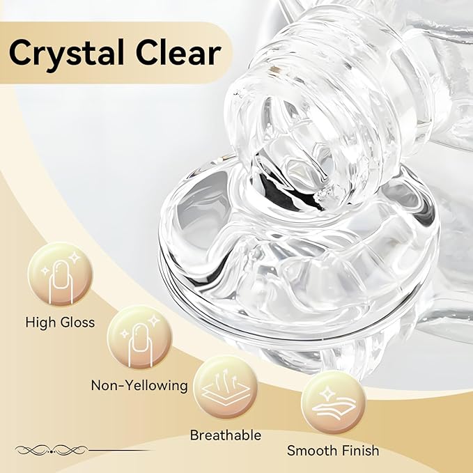 16.5ml Top Coat Clear Nail Polish, Quick Dry Nail Polish High Shine Long Lasting Glossy Fast Air Dry Top Coat for Nail Art Manicure Salon Quality | Clear, Glossy, Nail Art, Manicure