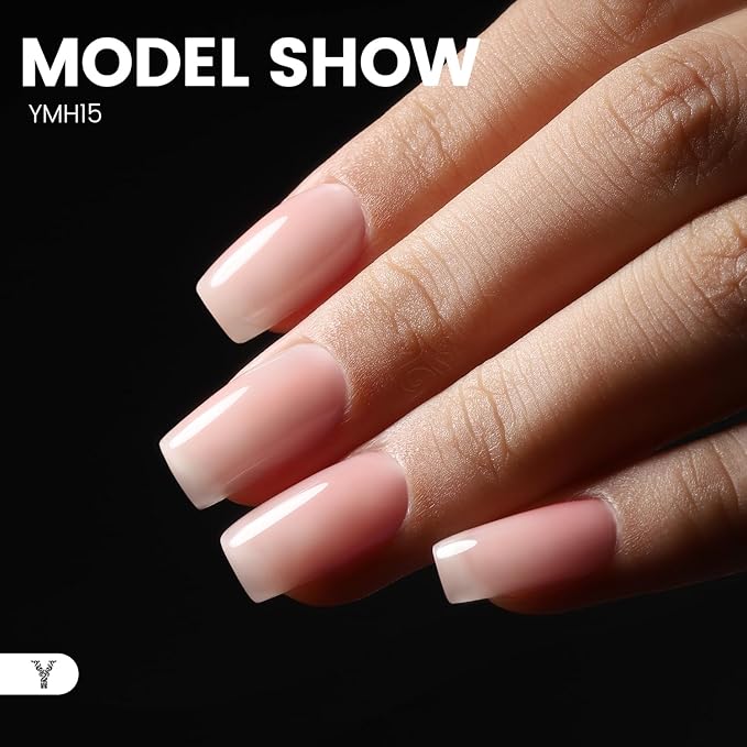50g Builder Gel for Nails, Long-Lasting Soak-Off Nail Extension Gel for Beginners & DIY Home Salon Manicure(YMH15-Pink Apricot Nude)
