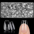AddFavor 600pcs Short Coffin Nail Tips, Clear Soft Gel Nail Tips Coffin Shape, 12 Sizes Full Cover False Acrylic Nails Tips for DIY Nail Extensions, Press on Nails Making