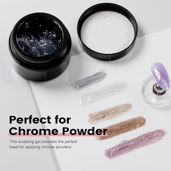 RARJSM Clear 3D Sculpture Painting Gel for Water Ripple Nail Art Designs No Wipe Chrome Nail Powder Nail Charms Rhinestone Decoration Adhesive Glue Drawing Sculpting Thick Gel UV LED Curing Requires