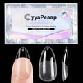 Medium Almond Nail Tips - 12 Sizes 240 PCS Pre-Etched Soft Gel Nail Tips Half Matte Full Cover Press on False Nail Tips Clear Acrylic Nails for Nail Extension Home DIY Manicure Salon