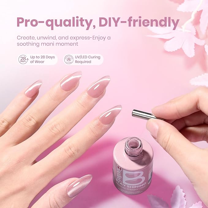 Beetles Stay Shining Silver Cat Eye Gel Nail Polish - 15ML Silver Glitter Cat Eye Gel Polish Rainbow Glow with Magnet Soak Off UV Salon DIY Manicure Iridescent Cloud Mirror Collection Gift for Women