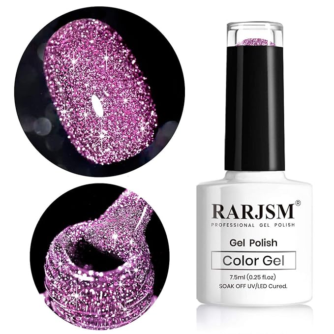 RARJSM Glitter Gel Nail Polish Light Purple Nailpolish Soak Off Nail Art Manicure Gifts for Women Nail Gel Color DIY at Home U V L E D Cure Required RAR88