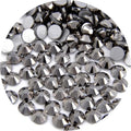 NCB 3000pcs Flatback Round Glass Nail Art Rhinestones Crystal for DIY Making Accessories Shoes, Clothes, Face Art, Bags, Manicure (Jet Hematite, SS5 3000pcs)