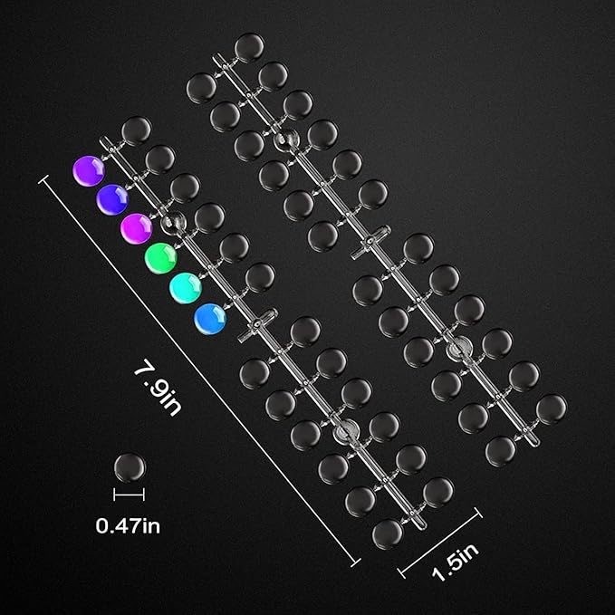 480PCS Clear Nail Swatch Dots with Adhesive Stickers, Round Gel Polish Color Display Tips, Transparent Nail Color Swatches for Quick Selection, Nail Art Sample Accessories for Techs & Salon