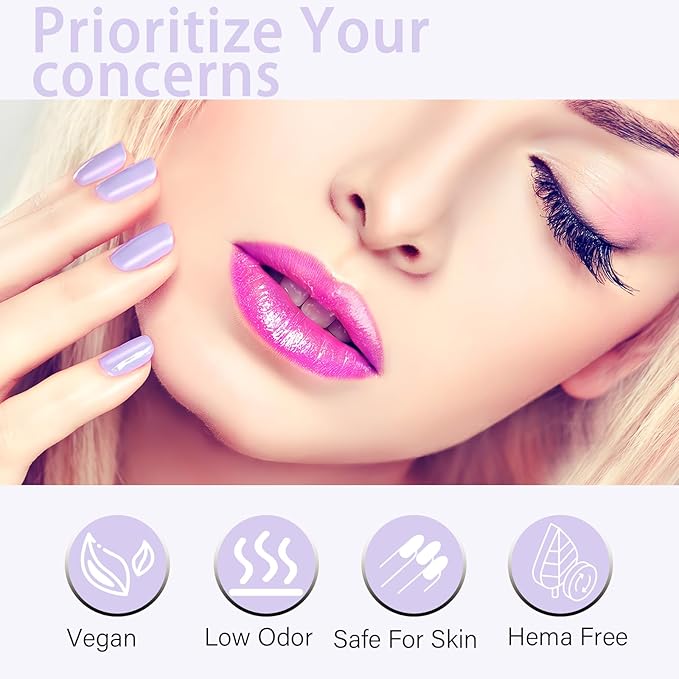 15ml Lavender Gel Nail Polish, Light Purple Gel Polish, Lilac Color Same Color Same Bottle, High Gloss U V Soak Off Nail, DIY Sparkle Manicure Salon