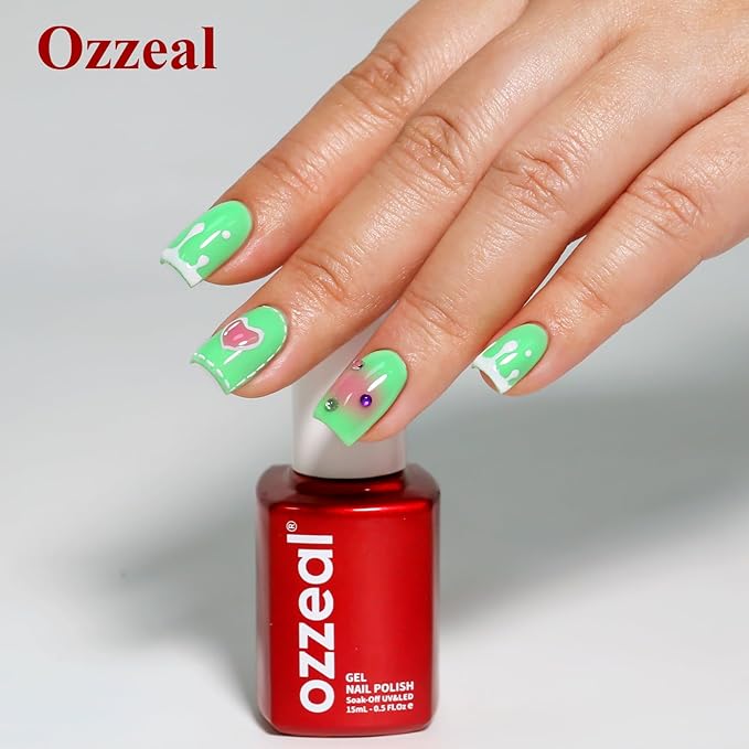 Neon Gel Polish, 0.5 Fl Oz Neon Green Gel Nail Polish Spring Summer Soak off LED UV Gel Nail Polish Art Starter Manicure Salon DIY Nail Gel Polish Design