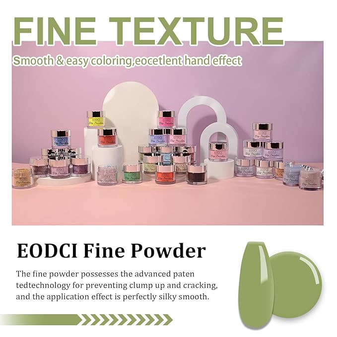 Dip Powder Matcha Green Color Nail Dipping Powder French Powder Pro Collection System Nail Art Starter Manicure Salon DIY at Home No Needed Nail Lamp Curing Odor-Free&Long-Lasting 1 Oz